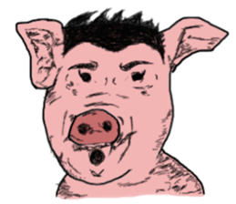 Pig man. Horse woman. sticker #9865585