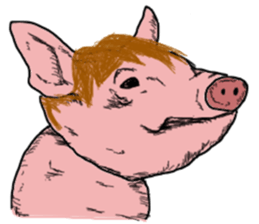 Pig man. Horse woman. sticker #9865586