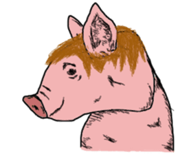 Pig man. Horse woman. sticker #9865590