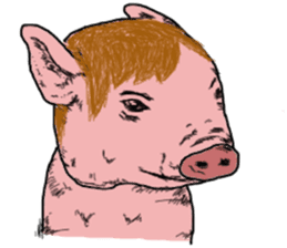 Pig man. Horse woman. sticker #9865592