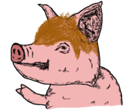 Pig man. Horse woman. sticker #9865593