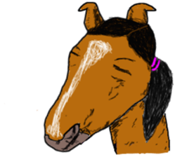 Pig man. Horse woman. sticker #9865598