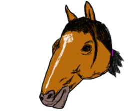 Pig man. Horse woman. sticker #9865599