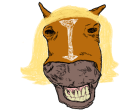 Pig man. Horse woman. sticker #9865611