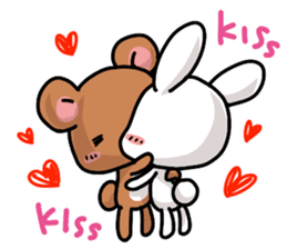 Rabbit and Bear's love sticker sticker #9866938