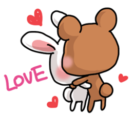 Rabbit and Bear's love sticker sticker #9866939