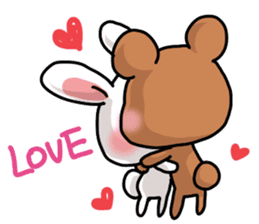 Rabbit and Bear's love sticker sticker #9866939