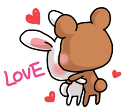 Rabbit and Bear's love sticker sticker #9866939