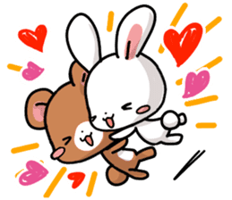 Rabbit and Bear's love sticker sticker #9866941