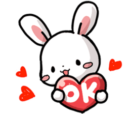 Rabbit and Bear's love sticker sticker #9866944