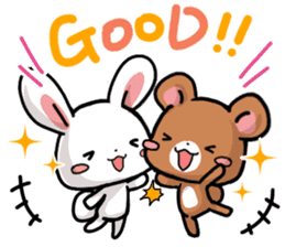 Rabbit and Bear's love sticker sticker #9866952