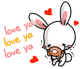 Rabbit and Bear's love sticker sticker #9866974