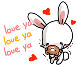 Rabbit and Bear's love sticker sticker #9866974