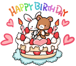 Rabbit and Bear's love sticker sticker #9866975