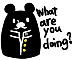 boss bear playing bassoon sticker #9867069