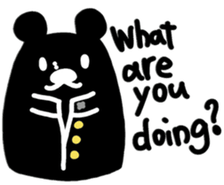 boss bear playing bassoon sticker #9867069