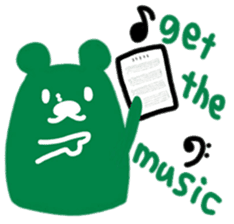 boss bear playing bassoon sticker #9867090