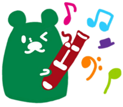 boss bear playing bassoon sticker #9867095