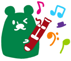 boss bear playing bassoon sticker #9867095