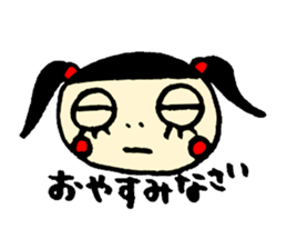 false eyelashes girl sticker #9867779