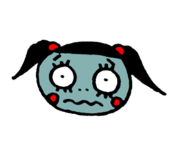 false eyelashes girl sticker #9867790