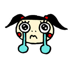 false eyelashes girl sticker #9867793