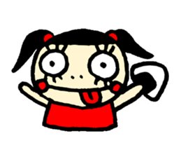 false eyelashes girl sticker #9867794