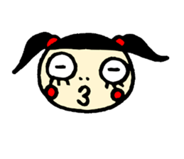 false eyelashes girl sticker #9867796