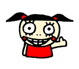 false eyelashes girl sticker #9867799