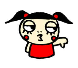 false eyelashes girl sticker #9867800