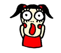 false eyelashes girl sticker #9867802