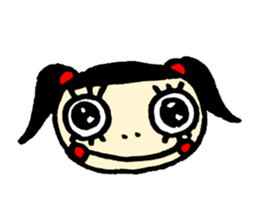 false eyelashes girl sticker #9867804