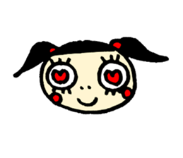 false eyelashes girl sticker #9867805