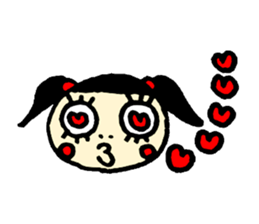 false eyelashes girl sticker #9867806