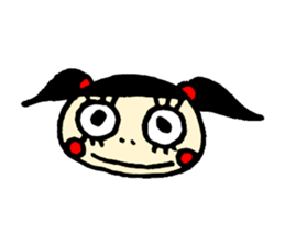 false eyelashes girl sticker #9867812