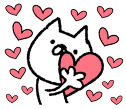 The loosely cute white cat sticker #9870198