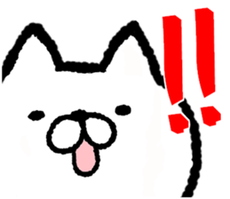 The loosely cute white cat sticker #9870200