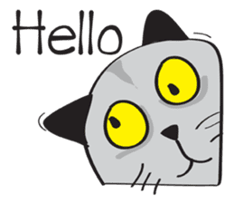 Grayscale Cat sticker #9872056