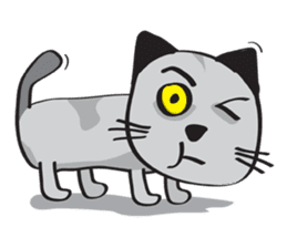 Grayscale Cat sticker #9872064