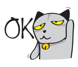 Grayscale Cat sticker #9872068