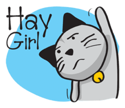 Grayscale Cat sticker #9872077