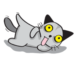 Grayscale Cat sticker #9872088