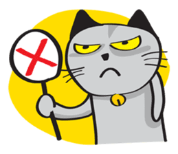Grayscale Cat sticker #9872093