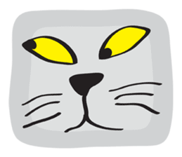 Grayscale Cat sticker #9872095