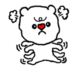 Heart white bear sticker #9872421