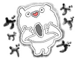 Heart white bear sticker #9872440