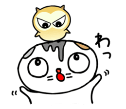 Cat and owl is a best friend. sticker #9874417