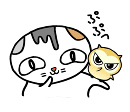 Cat and owl is a best friend. sticker #9874437
