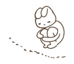 Is white and a vague rabbit. sticker #9875851