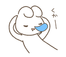 Is white and a vague rabbit. sticker #9875869